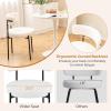 imageGiantex Sherpa Dining Chairs Set of 4 Upholstered Round Kitchen Chairs with Curved Backrest ampamp Metal Legs Modern Armless Side Chairs White Boucle Accent Chairs for Dining Room Living Room2 Count Pack of 4