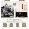 imageGiantex Shoe Bench 8 Cubes 40quot Entryway Bench with Storage 8Cubby Shoe Rack Shoe Organizer Storage Cabinet for Entryway Hallway Mudroom Living Room Bedroom Support up to 500 lbs WhiteBlack