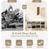 imageGiantex Shoe Bench 8 Cubes 40quot Entryway Bench with Storage 8Cubby Shoe Rack Shoe Organizer Storage Cabinet for Entryway Hallway Mudroom Living Room Bedroom Support up to 500 lbs WhiteWhite