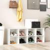 imageGiantex Shoe Bench 8 Cubes 40quot Entryway Bench with Storage 8Cubby Shoe Rack Shoe Organizer Storage Cabinet for Entryway Hallway Mudroom Living Room Bedroom Support up to 500 lbs WhiteWhite
