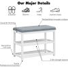 imageGiantex Shoe Bench Wood Shoe Rack Bench with Cushion Seat PU Seat Shoe Storage Organizer ThickPadded Shoe Shelf 3Tier Shoe Rack for Entryway Bedroom Living Room Hallway WhiteGreyWhitegrey