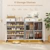 imageGiantex Shoe Cabinet with Doors 6Tier Shoe Organizer Cabinet with Drawer 6 Removable Shelves ampamp Metal Legs Modern Wooden Shoe Storage Cabinet for Entryway Closet Hallway Living Room White