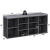 imageGiantex Shoe Storage Bench with Cushion Entryway Shoe Rack Bench Adjustable Shelves 10Cubbies Shoe Organizer Bench for Entryway Living Room Bedroom Hallway Closet Mudroom GreyGrey