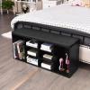 imageGiantex Shoe Storage Bench with Cushion Entryway Shoe Rack Bench Adjustable Shelves 10Cubbies Shoe Organizer Bench for Entryway Living Room Bedroom Hallway Closet Mudroom GreyBlack