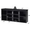 imageGiantex Shoe Storage Bench with Cushion Entryway Shoe Rack Bench Adjustable Shelves 10Cubbies Shoe Organizer Bench for Entryway Living Room Bedroom Hallway Closet Mudroom GreyBlack