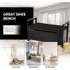 imageGiantex Shoe Storage Bench with Cushion Entryway Storage Benches End of Bed Bench for Bedroom Wood Shoe Bench with Seat 34quot L15quot W19quot H BlackBlack