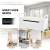 imageGiantex Shoe Storage Bench with Cushion Entryway Storage Benches End of Bed Bench for Bedroom Wood Shoe Bench with Seat 34quot L15quot W19quot H BlackWhite