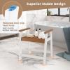 imageGiantex Shower Bench with Arms Waterproof HDPE Shower Stool for Bathroom Heavy Duty Sturdy Bath Seat for Seniors Elderly NonSlip Feet Spa Shower Chair for Inside Outdoor Brown ampamp WhiteBrown  White