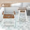 imageGiantex Shower Bench with Arms Waterproof HDPE Shower Stool for Bathroom Heavy Duty Sturdy Bath Seat for Seniors Elderly NonSlip Feet Spa Shower Chair for Inside Outdoor Brown ampamp WhiteBrown  White