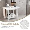 imageGiantex Shower Chair Waterproof HDPE Shower Seat with Storage Shelf Handles ampamp NonSlip Foot Pads 2Tier Shower Stool for Inside Shower Plastic Shower Bench for Bathtub Seniors Adults DisabledWhite