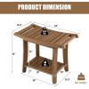 imageGiantex Shower Chair Waterproof HDPE Shower Seat with Storage Shelf Handles ampamp NonSlip Foot Pads 2Tier Shower Stool for Inside Shower Plastic Shower Bench for Bathtub Seniors Adults DisabledBrown