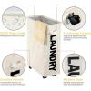 imageGiantex Slim Laundry Hamper on Wheels 10 Gal Rolling Laundry Basket for Bathroom Dorm Apartment 22quot Collapsible Laundry Hamper Clothes Storage Bins for Corner Narrow Place BeigeBeige