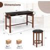 imageGiantex Small Dining Table Set for 2  Bar Table and 2 Bar Stools Sofa Table with Outlets USB Ports Breakfast Nook Table Set 3Piece Bar Table and Chairs Set Kitchen Table Set BlackWalnutBlackwalnut