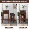 imageGiantex Small Dining Table Set for 2  Bar Table and 2 Bar Stools Sofa Table with Outlets USB Ports Breakfast Nook Table Set 3Piece Bar Table and Chairs Set Kitchen Table Set BlackWalnutBlackwalnut