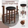 imageGiantex Small Dining Table Set for 2  Bar Table and 2 Bar Stools Sofa Table with Outlets USB Ports Breakfast Nook Table Set 3Piece Bar Table and Chairs Set Kitchen Table Set BlackWalnutBlackwalnut