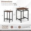 imageGiantex Small Dining Table Set for 2  Counter Height Table Set with 2 Stools Floating Tabletop Footrest Metal Frame Breakfast Nook Table Set for Apartment Kitchen Table Chairs Set of 2 Brown