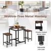 imageGiantex Small Dining Table Set for 2  Counter Height Table Set with 2 Stools Floating Tabletop Footrest Metal Frame Breakfast Nook Table Set for Apartment Kitchen Table Chairs Set of 2 Brown