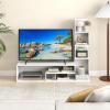 imageGiantex Small WhiteTV Stand for 3250 Inch TV LShaped Entertainment Center with Storage ampamp 3 Tier Bookshelf Wood Television Stands Modern TV Console Table for Living Room Bedroom