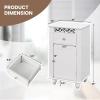 imageGiantex Storage Floor Cabinet WOne Cabinet TwoLayer Adjustable Shelves ampamp One Drawer Bathroom Cupboard Organizer Kitchen Collection Cabinet Shelf Nightstand End Table White 1 Drawer