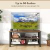 imageGiantex TV Stand for Bedroom Entertainment Center for TVs up to 50quot 3Tier Media Console Table with Outlets USB PortsStorage Shelves Metal Frame 435quot TV Table for Living Room Rustic Brown