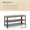 imageGiantex TV Stand for Bedroom Entertainment Center for TVs up to 50quot 3Tier Media Console Table with Outlets USB PortsStorage Shelves Metal Frame 435quot TV Table for Living Room Rustic Brown