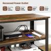 imageGiantex TV Stand for Bedroom and Living Room  3Tier Industrial Entertainment Center with Open Storage Shelves Metal Frame 435quot TV Console Table for TVs Up to 50 Inchs Rustic Brown TV Table