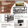 imageGiantex TV Stand for Bedroom and Living Room  3Tier Industrial Entertainment Center with Open Storage Shelves Metal Frame 435quot TV Console Table for TVs Up to 50 Inchs Rustic Brown TV Table