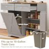 imageGiantex Tilt Out Trash Can Cabinet 10 Gallon Kitchen Island with Power Outlet 2 Drawers Adjustable Shelves Hidden Storage Garbage Bin Cabinet for Laundry Room Dining Room GreyWalnutGreywalnut