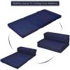 imageGiantex TriFold Folding Mattress Queen  4Inch Portable Sofa Bed with Washable Cover ampamp Handles HighDensity Foam Floor Couch for Adults Guest Bed for Camping Sleepovers GrayBlue