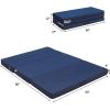 imageGiantex TriFold Folding Mattress Queen  4Inch Portable Sofa Bed with Washable Cover ampamp Handles HighDensity Foam Floor Couch for Adults Guest Bed for Camping Sleepovers GrayBlue
