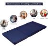 imageGiantex TriFold Folding Mattress Queen  4Inch Portable Sofa Bed with Washable Cover ampamp Handles HighDensity Foam Floor Couch for Adults Guest Bed for Camping Sleepovers GrayBlue
