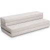 imageGiantex TriFold Folding Mattress Queen  4Inch Portable Sofa Bed with Washable Cover ampamp Handles HighDensity Foam Floor Couch for Adults Guest Bed for Camping Sleepovers GrayGrey
