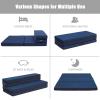imageGiantex TriFold Folding Mattress Queen  4Inch Portable Sofa Bed with Washable Cover ampamp Handles HighDensity Foam Floor Couch for Adults Guest Bed for Camping Sleepovers GrayBlue