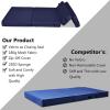 imageGiantex TriFold Folding Mattress Queen  4Inch Portable Sofa Bed with Washable Cover ampamp Handles HighDensity Foam Floor Couch for Adults Guest Bed for Camping Sleepovers GrayBlue