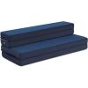 imageGiantex TriFold Folding Mattress Queen  4Inch Portable Sofa Bed with Washable Cover ampamp Handles HighDensity Foam Floor Couch for Adults Guest Bed for Camping Sleepovers GrayBlue