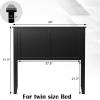 imageGiantex Twin Bed Headboard Flat Panel with Predrilled Holes for Height Adjustment Thickened Wooden Backboard BlackBlack