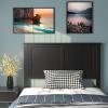 imageGiantex Twin Bed Headboard Flat Panel with Predrilled Holes for Height Adjustment Thickened Wooden Backboard BlackBlack