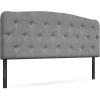 imageGiantex Upholstered Headboard Button Tufted Headboard Adjustable Height from 38 to 53 Platform Full Size Easy Assembly Modern Fabric Furniture for Bedroom Light Grey