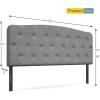 imageGiantex Upholstered Headboard Button Tufted Headboard Adjustable Height from 38 to 53 Platform Full Size Easy Assembly Modern Fabric Furniture for Bedroom Light Grey