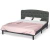 imageGiantex Upholstered Headboard Button Tufted Headboard Adjustable Height from 38 to 53 Platform Full Size Easy Assembly Modern Fabric Furniture for Bedroom Dark Grey