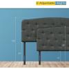 imageGiantex Upholstered Headboard Button Tufted Headboard Adjustable Height from 38 to 53 Platform Full Size Easy Assembly Modern Fabric Furniture for Bedroom Dark Grey