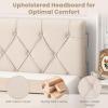imageGiantex Upholstered Headboard for TwinTwin XL Size Bed Wall Mounted Twin Headboard Only Modern Button Tufted Headboard for Dorm Bedroom Attachment Device Included Dorm Headboard Beige