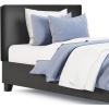 imageGiantex Upholstered Headboard for TwinTwin XL Size Bed Wall Mounted Twin Headboard Only PU Leather Headboard for Dorm Bedroom Attachment Device Included College Dorm Headboard Black