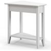 imageGiantex Wedge End Table White Triangle Side Table with Storage Shelf and Solid Wood Legs Recliner Table 245quot Tall Nightstand Modern Narrow Accent Table for Small Space Living RoomWhite