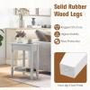 imageGiantex Wedge End Table White Triangle Side Table with Storage Shelf and Solid Wood Legs Recliner Table 245quot Tall Nightstand Modern Narrow Accent Table for Small Space Living RoomWhite