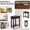 imageGiantex Wedge End Table White Triangle Side Table with Storage Shelf and Solid Wood Legs Recliner Table 245quot Tall Nightstand Modern Narrow Accent Table for Small Space Living RoomEspresso