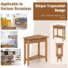 imageGiantex Wedge End Table White Triangle Side Table with Storage Shelf and Solid Wood Legs Recliner Table 245quot Tall Nightstand Modern Narrow Accent Table for Small Space Living RoomWalnut