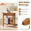 imageGiantex Wedge End Table White Triangle Side Table with Storage Shelf and Solid Wood Legs Recliner Table 245quot Tall Nightstand Modern Narrow Accent Table for Small Space Living RoomWalnut
