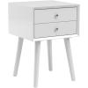 imageGiantex White Nightstand Wooden Bedside Tables w 2 Storage Drawers ampamp Soild Wood Legs Practical End Side Table Mid Century Modern Night Stand for Living Room BedroomWhite