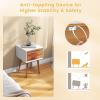 imageGiantex White Nightstand Wooden Bedside Tables w 2 Storage Drawers ampamp Soild Wood Legs Practical End Side Table Mid Century Modern Night Stand for Living Room BedroomWhite  Walnut